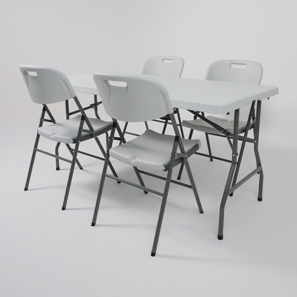 Стол складной 1520х760х740 мм, пластик, белый - 10