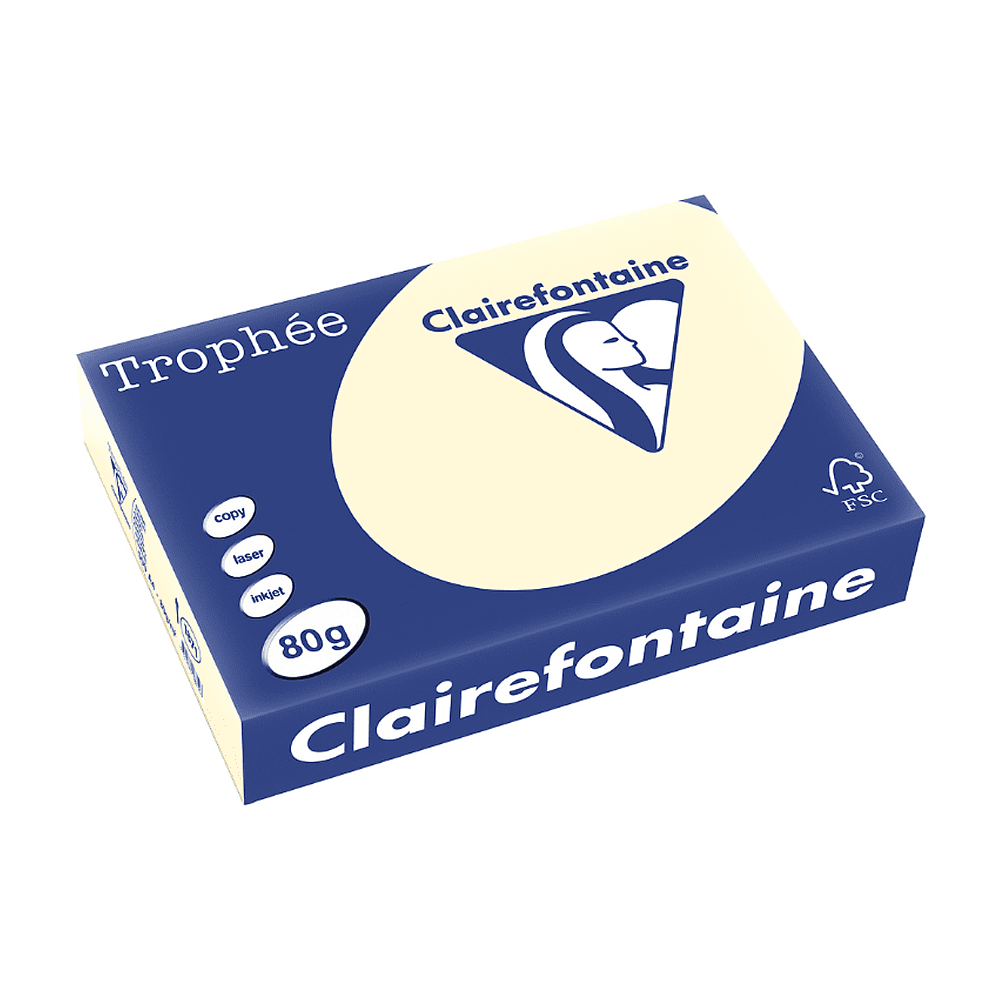Бумага цветная "Trophée", А4, 500 листов, 80 г/м2, кремовый, -50%