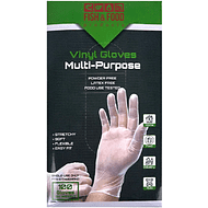 Перчатки виниловые одноразовые, р-р М, 100 шт/упак, прозрачный