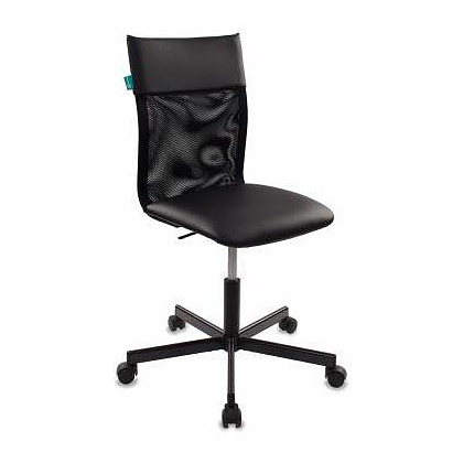 Кресло для персонала "Бюрократ CH-1399", экокожа, сетчатая ткань, металл, черный