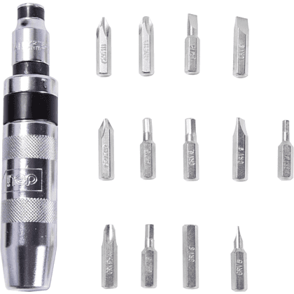 Отвертка ударно-поворотная с набором бит Deli YS EDL8901, 13 шт., металлический кейс