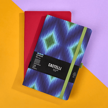 Блокнот "Ikat blue emerald", А5, 96 листов, фиолетовый, зеленый - 2