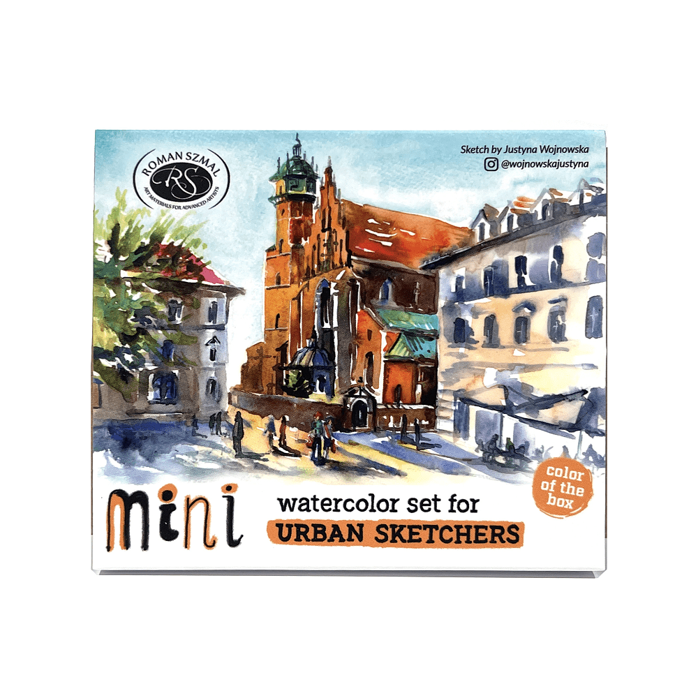 Краски акварельные "Aquarius. Mini Urban Sketcher set", 8 цветов, полукюветы, коробка, абрикос - 2