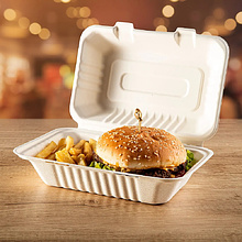 Ланч-бокс 230x158x79 мм, 1 секция, 100 шт/упак, сахарный тростник