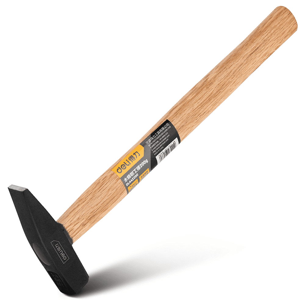 Молоток слесарный Deli YS DL442200, 0.2 кг, деревянная рукоятка