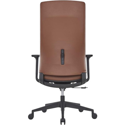 Кресло компьютерное SitZone CH-366A, натуральная кожа, алюминий, коричневый - 5