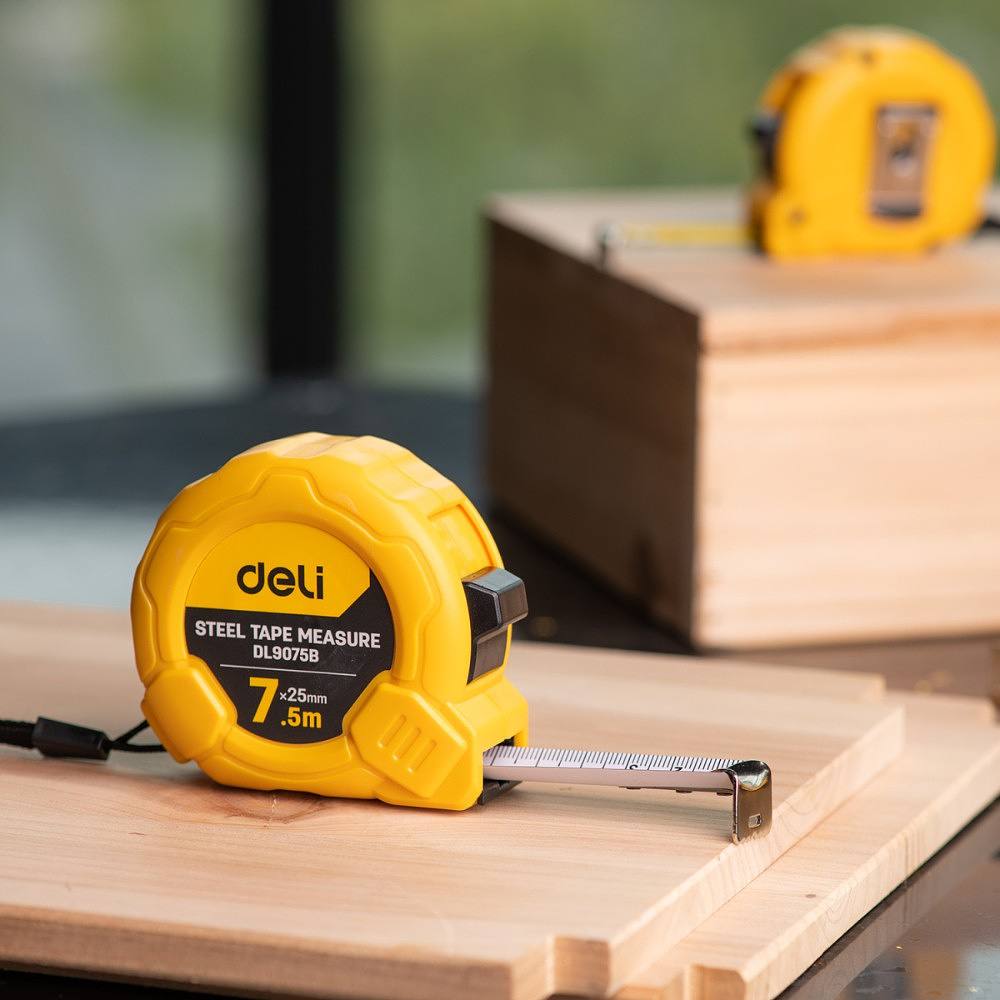 Рулетка Deli YS EDL9075B, 7.5 м х 25 мм, желтый - 8