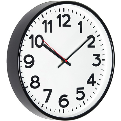 Часы настенные круглые "78770783", пластик, черный