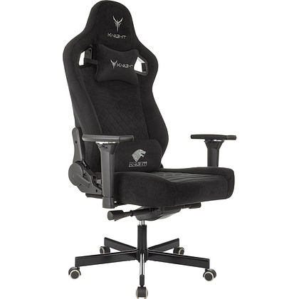 Кресло игровое Бюрократ Knight Hunter, искусственная замша, черный