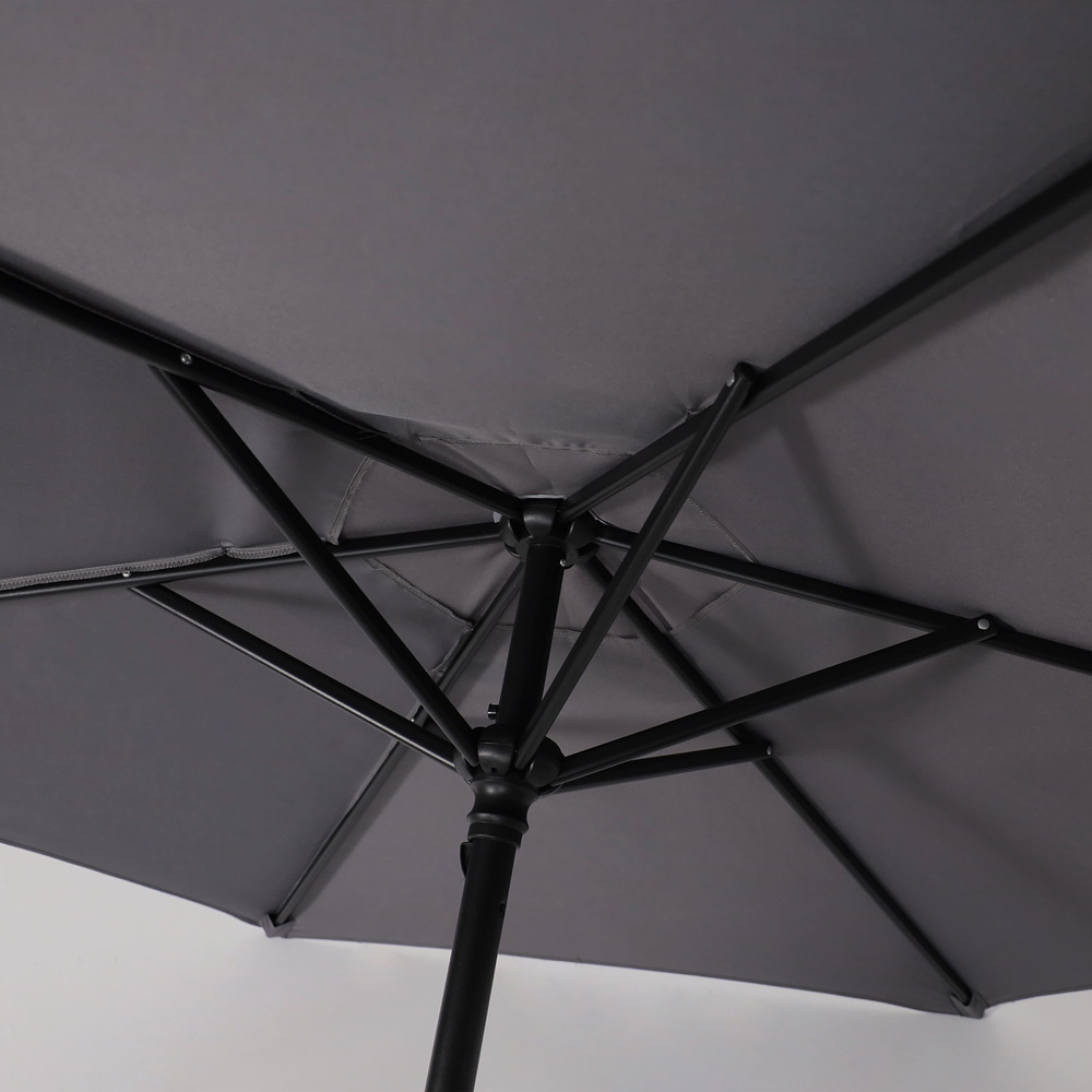 Комплект мебели садовой AksHome PICNIC (стол 1шт, 4 кресла, зонт 1шт), серый, черный - 31