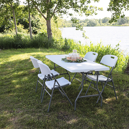 Стол складной 1520х760х740 мм, пластик, белый - 6