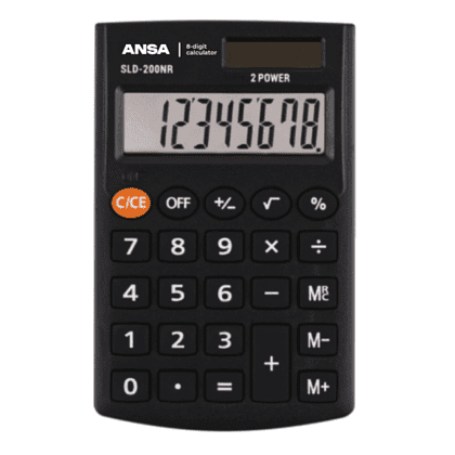 Калькулятор карманный Ansa "AN200NR", 8-разрядный, черный