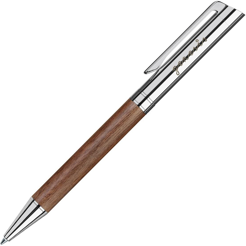 Ручка шариковая автоматическая "Senator Tizio", 1.0 мм, коричневый, серебристый, стерж. синий