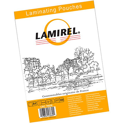 Пленка для ламинирования "Lamirel", A4, 75 мкм, глянцевая