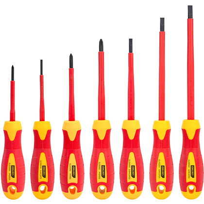 Набор отверток диэлектрических Deli YS DL510007, 4 SL, 3 PH , 7шт, красный, желтый