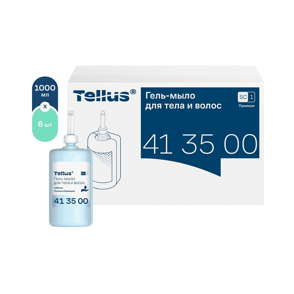 Мыло-гель Tellus Премиум для тела и волос 1 л, SC1 - 2