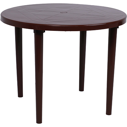 Стол круглый, 900х900х710 мм, пластик, шоколадный - 3