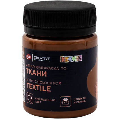 Краска акриловая по ткани "Декола", 419 коричневая, 50 мл., банка