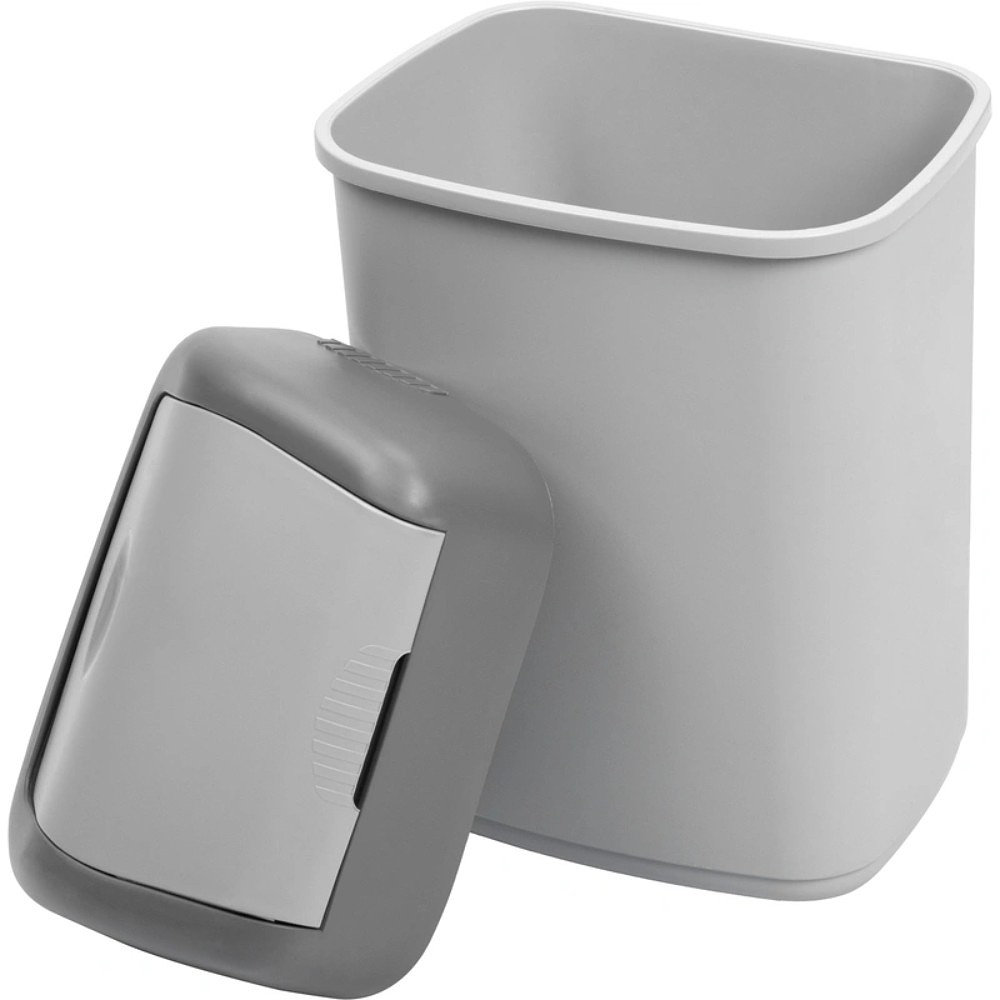 Урна для мусора 14л, пластик, с крышкой, серый - 4
