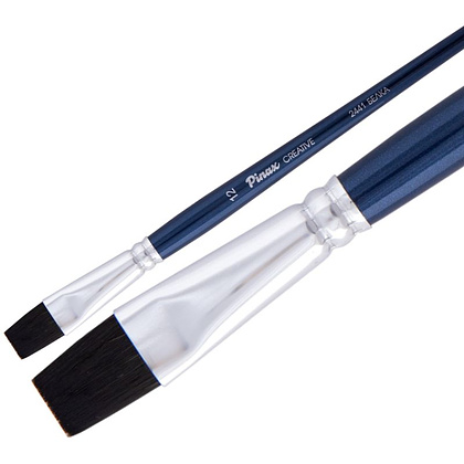 Кисть для рисования "Pinax CREATIVE №8", акварельная, синтетика имитация белки, плоская