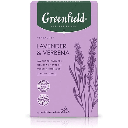 Чайный напиток "Greenfield Tisane Lavender&Verbena", 20 пакетиков x 1.8 г, с лавандой и вербеной