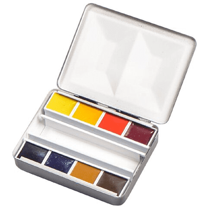 Краски акварельные "Blockx Bijou box" набор 8 цветов, полукюветы, металлическая коробка
