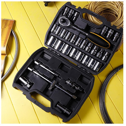 Набор головок торцевых Deli YS 32 EDL1032, 32 предмета, кейс, черный - 5