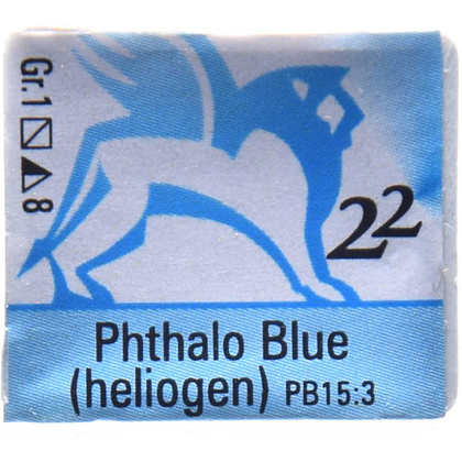 Краски акварельные "Renesans", 22 синий гелиогеновый, кювета
