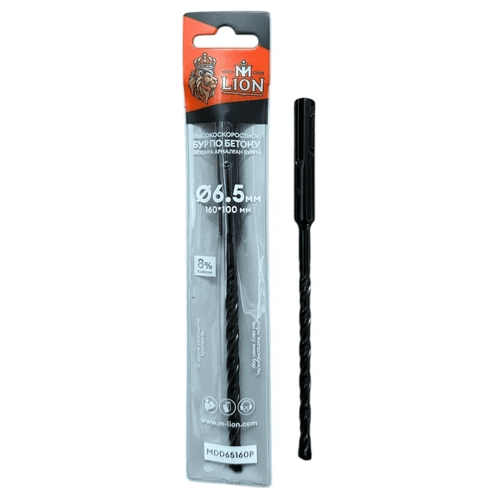 Бур по бетону M-Lion MDD65160P, 6.5х160 мм, SDS+, двойная резьба