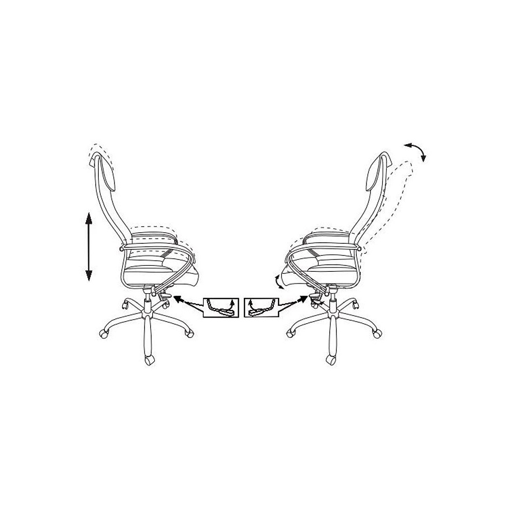 Кресло для руководителя Бюрократ "CH-609SL", экокожа, сетка, металл, черный - 7