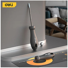 Набор отверток Deli HS EHT1002, 2 шт.(PH1х100,SL5х100), Soft Touch, черный