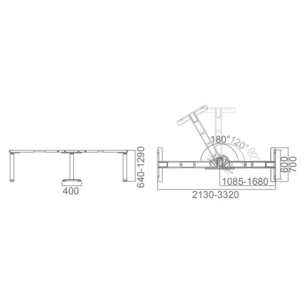 Каркас стола с электроприводом трехмоторный AOKE, Well Desk Wing Pro, черный (AK3YJYT-TYZF3-90/120/180 BK) - 6