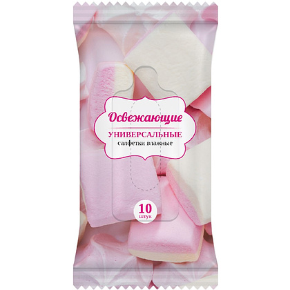 Чистящие салфетки влажные антибактериальные для рук "AQUA VIVA", 10 шт. - 2