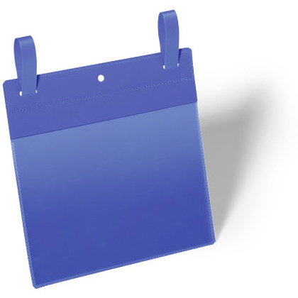 Карман для маркировки "Durable", А5, пристегивающийся ремешок, синий, 50 шт/упак