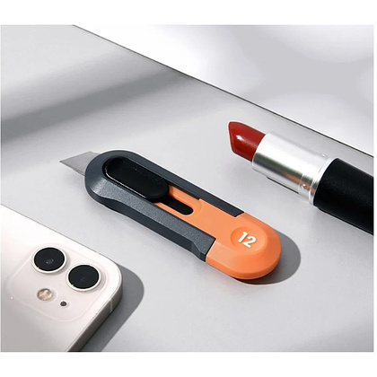 Нож строительный Deli HS HT4007C, 80x25 мм, Soft Touch, оранжевый - 4