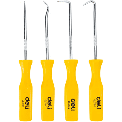 Набор крючков для слесарных работ Deli YS EDL3104, 4 шт, пластиковая рукоятка