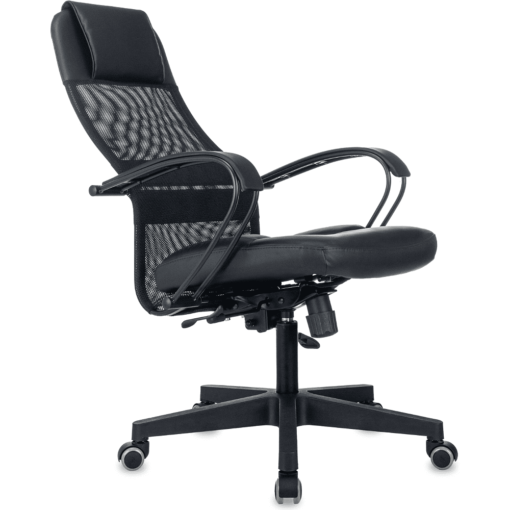 Компьютерное кресло "Бюрократ CH-NOVA LUX", сетка, экокожа, пластик, черный - 7