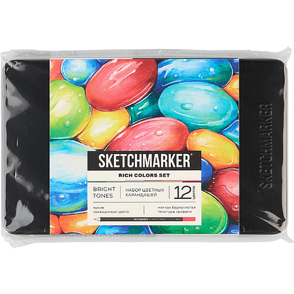 Карандаши цветные "Sketchmarker Яркие цвета", набор 12 цветов, жестяной пенал - 2