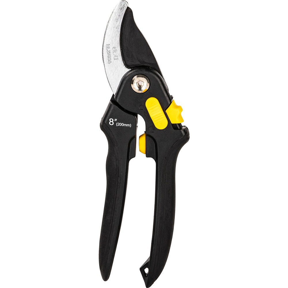 Секатор садовый "Deli" 200 мм, черный, желтый