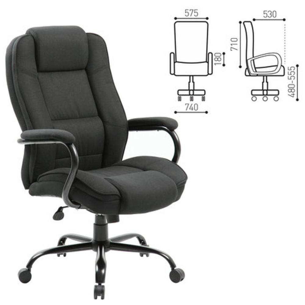 Кресло для руководителя BRABIX "Premium Blocks HD-002", ткань, металл, черный - 2