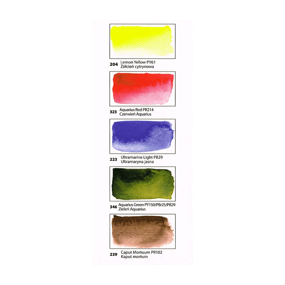 Краски акварельные "Aquarius. Starter set", 5 цветов, кюветы - 4