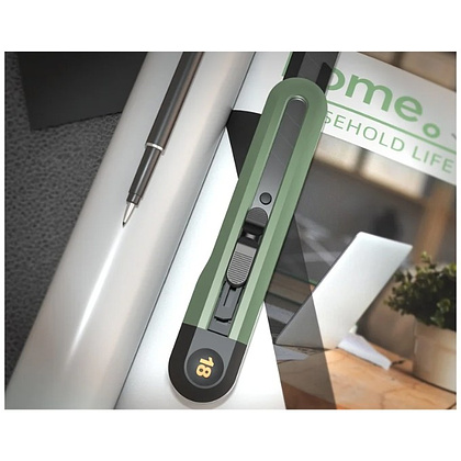 Нож универсальный "Deli Home", 18 мм, зелёный - 2