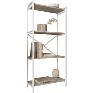 Стеллаж ALLERD RION белый муар, 675х300х1500, бетон