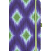 Блокнот "Ikat blue emerald", А5, 96 листов, фиолетовый, зеленый