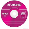 Диск перезаписываемый Verbatim "Slim",  CD-RW, 700 Мб, тонкий футляр (slim case), 5 шт - 5