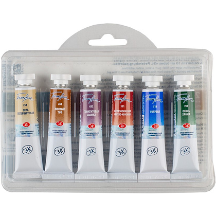 Краски акварельные "Белые ночи палитра Петербурга", набор 6 цветов, тубы - 4