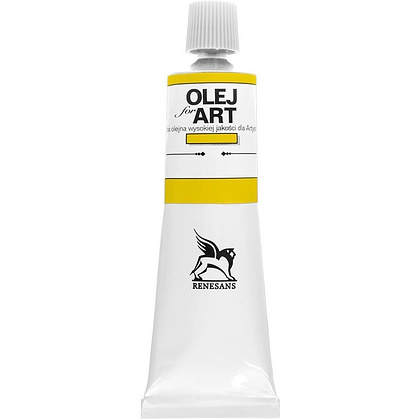 Краски масляные Renesans "Oils for art", 09 желтый кадмий лимонный, 60 мл, туба