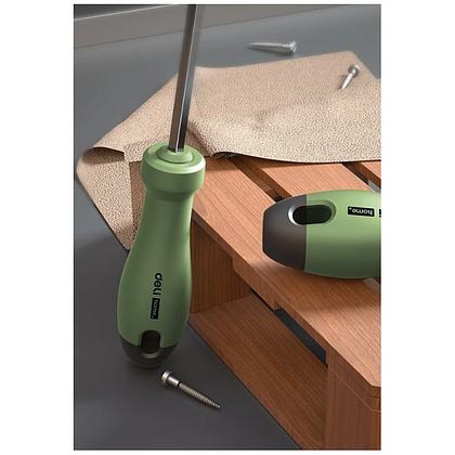Отвертка "Deli Home" крестовая PH1*100 мм., зеленый - 5
