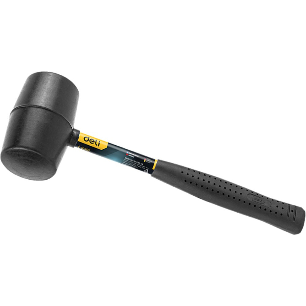 Киянка резиновая черная Deli YS EDL5612, 0,34 кг, стальная рукоятка - 2