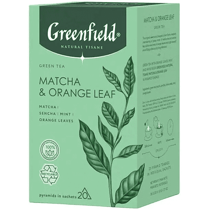 Чай "Greenfield" Tisane Matcha&Orange Leaf, 20 пакетиков x 1.8 г, зеленый - 3